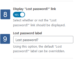 Lost Password Setting