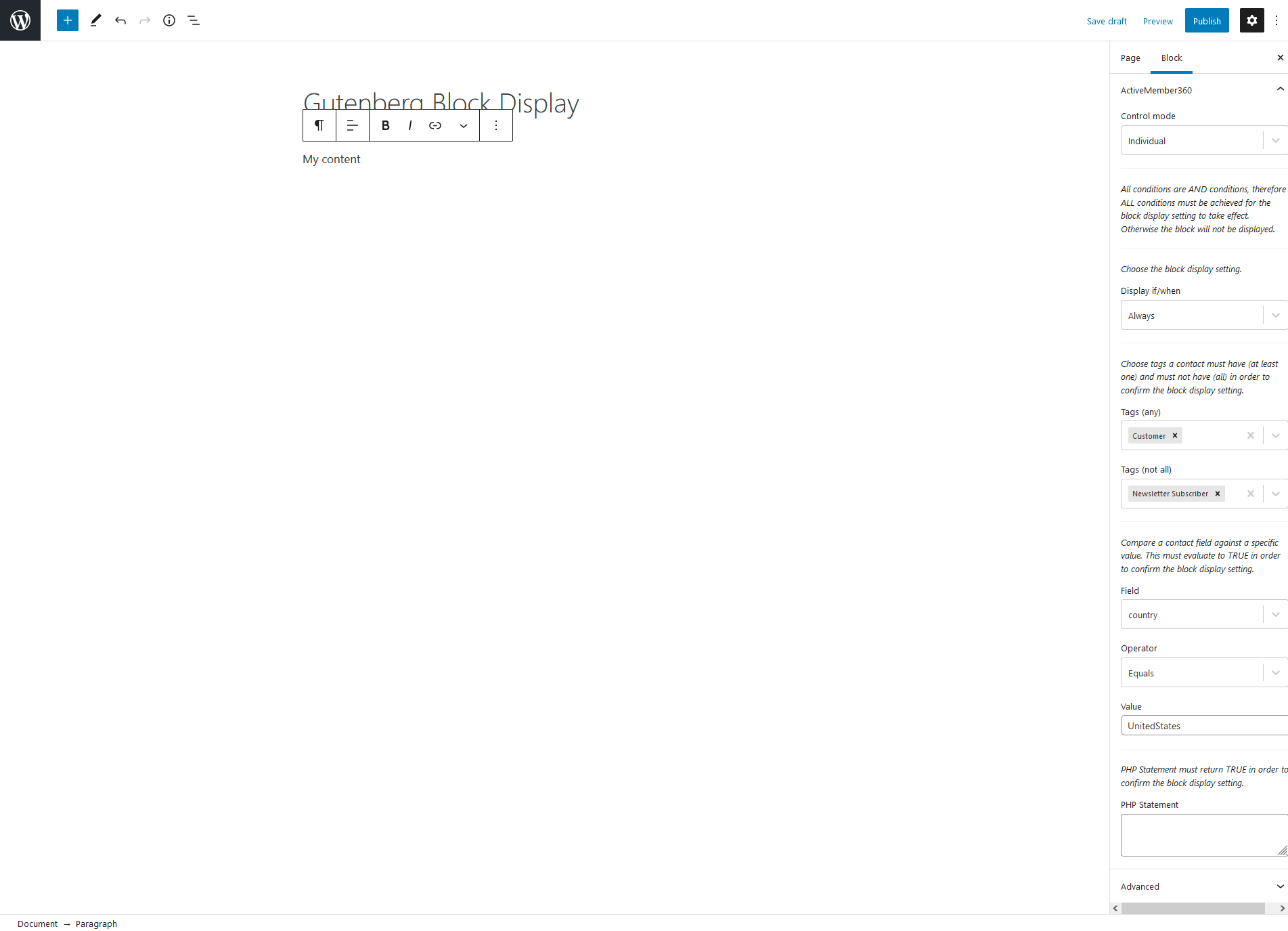 Block Editor Block Display Settings Example 4