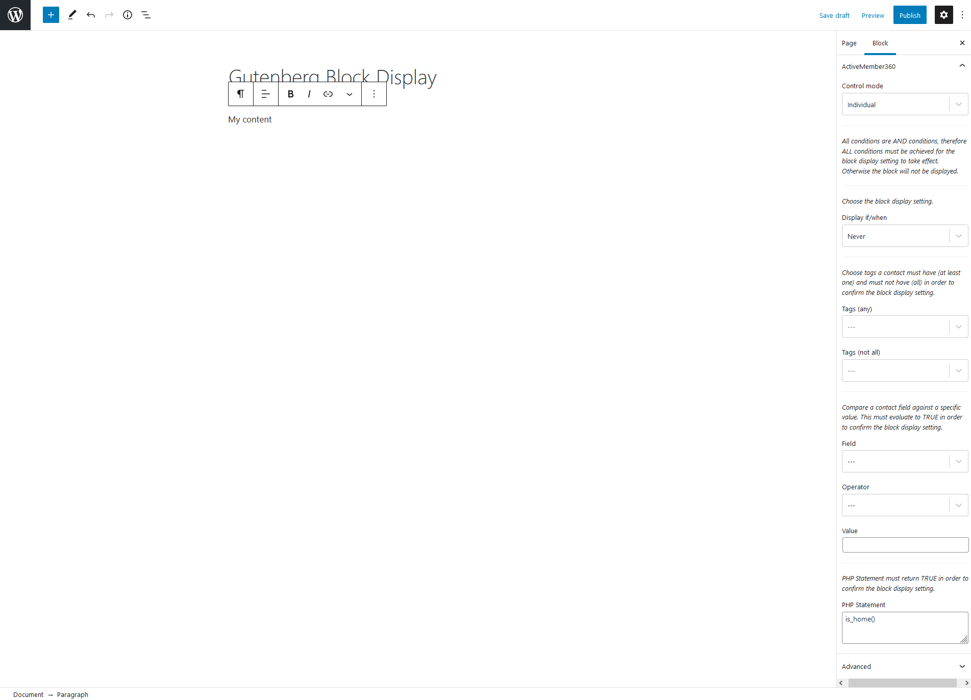 Block Editor Block Display Settings Example 5