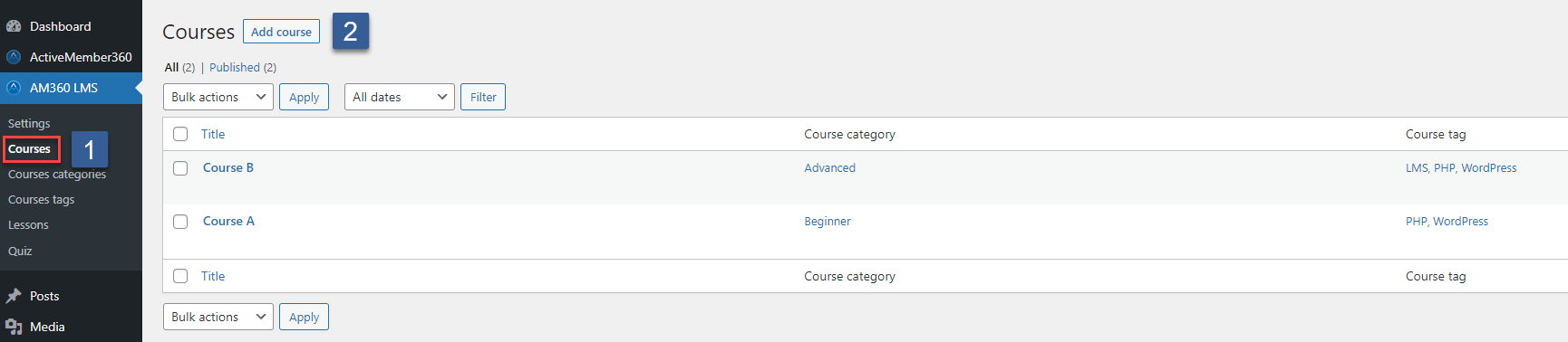 How to create a course - Create a new course