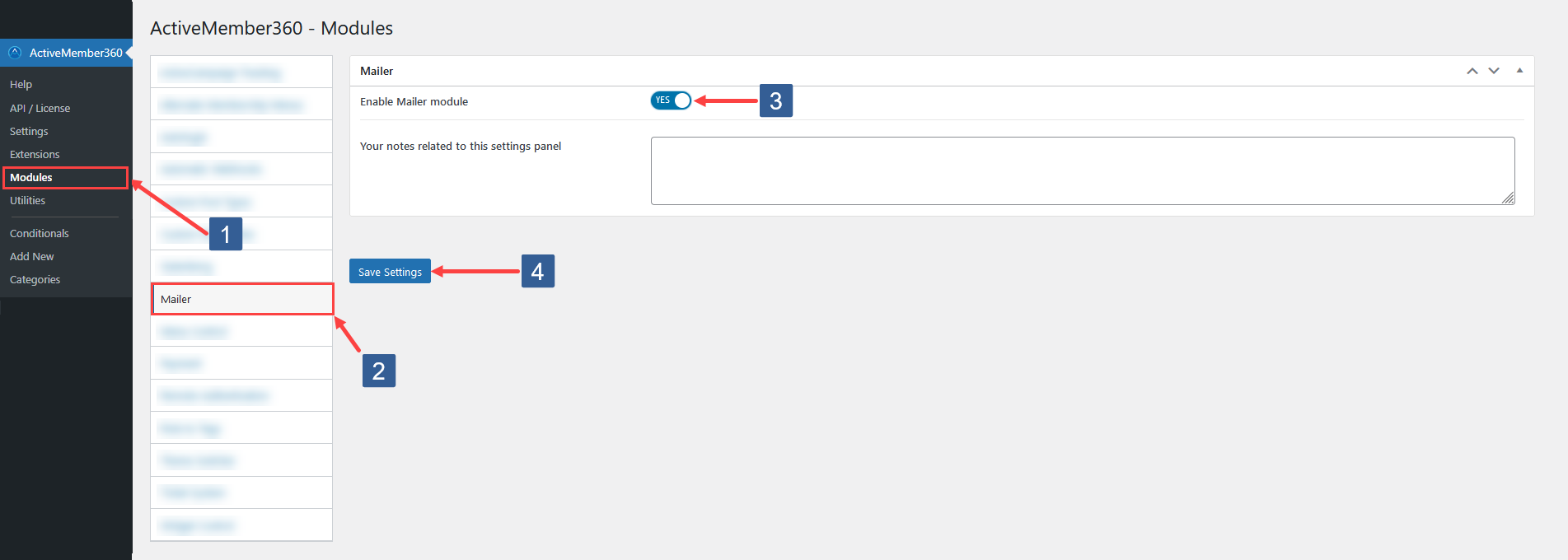 Steps to activate Mailer Module