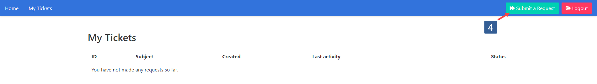 Ticket System Module My Tickets Dashboard Screen