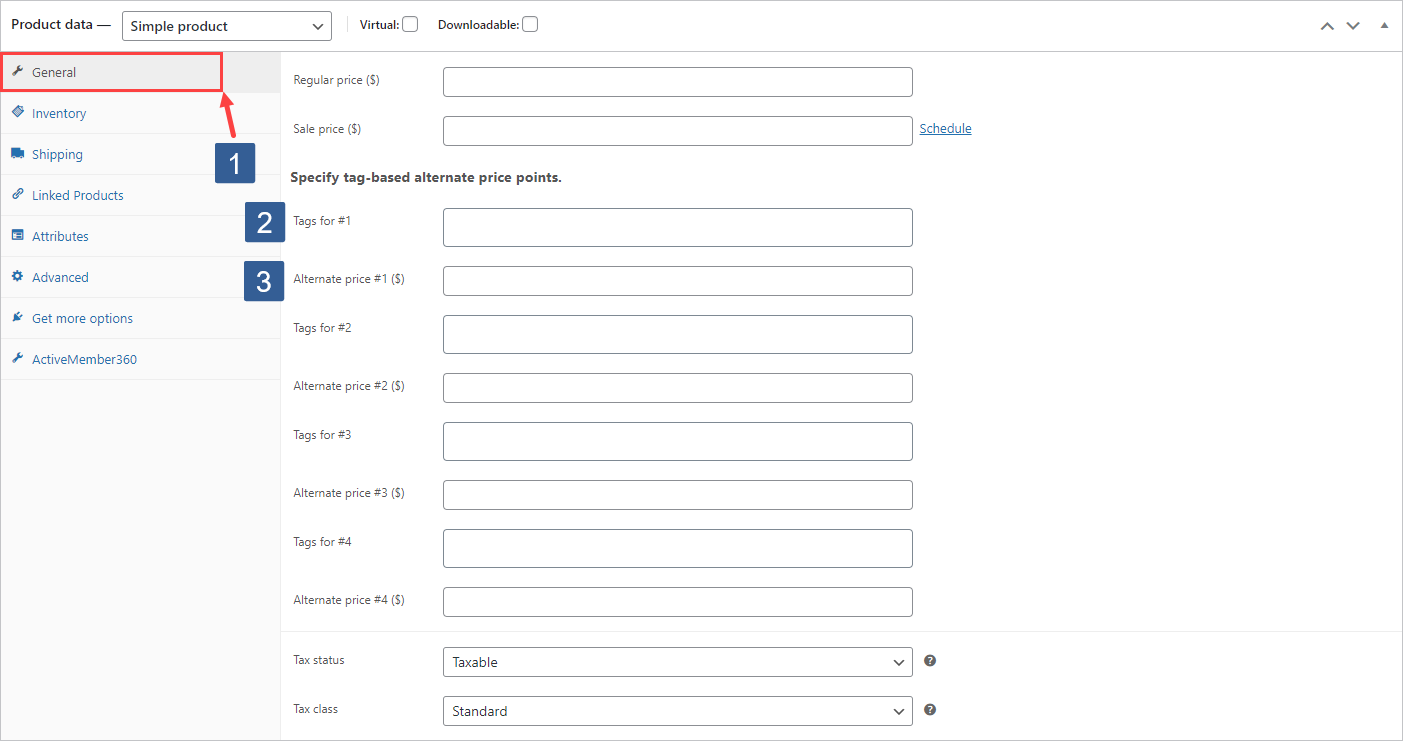 Steps for specifying ActiveCampaign tag based prices